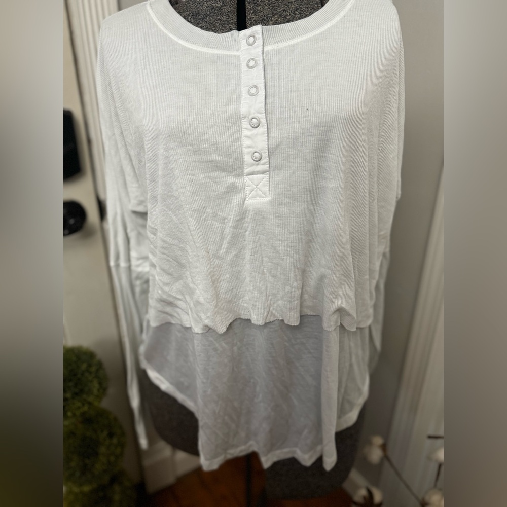 Women’s Free People Movement Henley Knit Top with Layers Medium